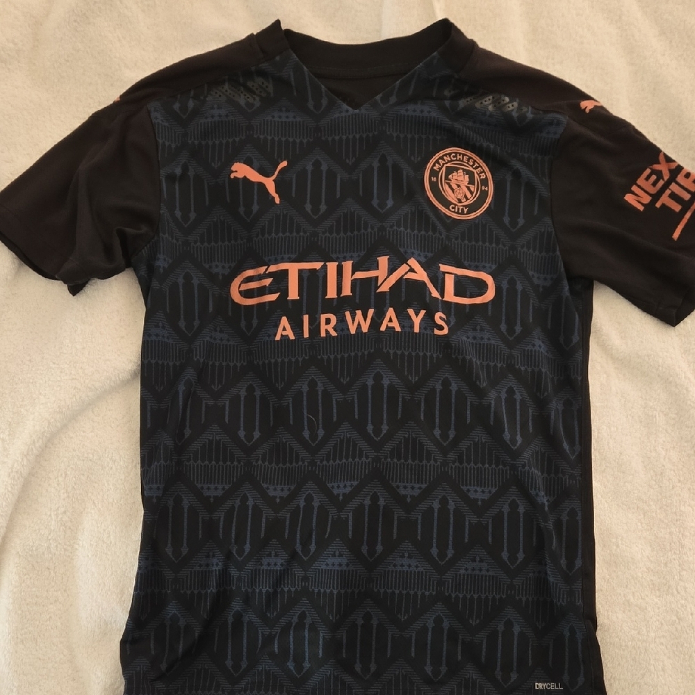 Puma Kids Manchester City Black and Orange Jersey